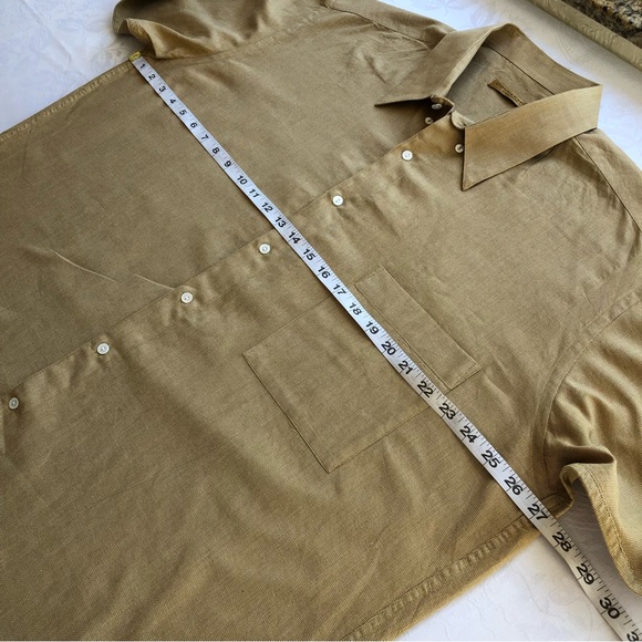 Donna Karan Signature Men’s Size 17.5 34/35 Gold Button-Up Collared Dress Shirt - Picture 5 of 15